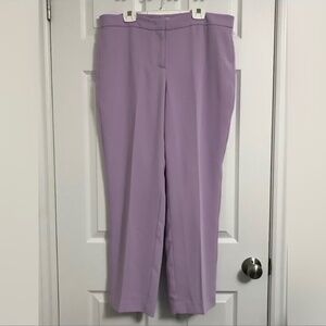 NWOT Laura Petites Dress Pants Size 14 Front Zipper Hook Wide Leg Purple Lilac